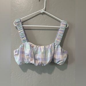 Storia Pastel Purple/Green/Yellow Tank Crop Top